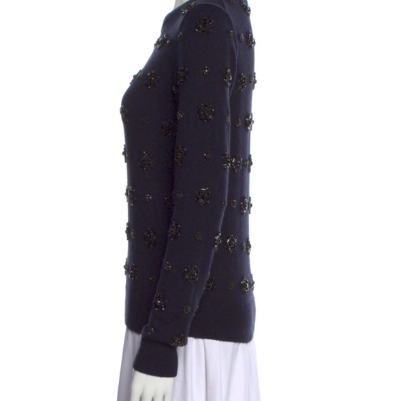 Michael Kors Collection Navy Long Sleeve Cashmere Crew Neck Sweater Size XS Wome - Picture 2 of 3